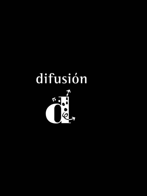 La imagen presenta el texto 'difusión' en un fondo negro con un diseño gráfico llamativo.