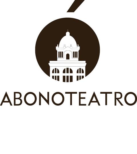 La imagen presenta un logotipo que incluye la representación estilizada de un edificio con cúpula y la palabra 'ABONOTEATRO'.