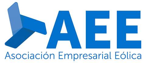 Logotipo de la Asociación Empresarial Eólica que representa la energía eólica.
