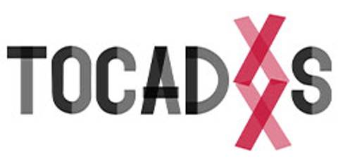 Logotipo que representa la iniciativa TocaXXS, con un diseño moderno y colores rojo y negro.