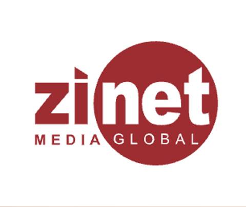 Logotipo de Zinet Media Global en colores rojo y blanco.