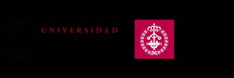 Logotipo de una universidad que incluye un escudo con coronas y elementos académicos.