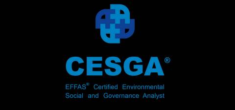 Logo de CESGA, que representa la certificación EFFAS en análisis ambiental, social y de gobernanza.