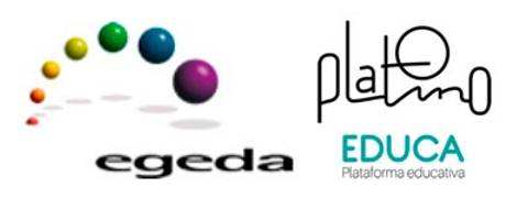 La imagen muestra logotipos de EGEDA y la plataforma educativa PLATINO EDUCA.