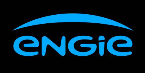Logotipo de la empresa Engie en color azul sobre fondo negro.
