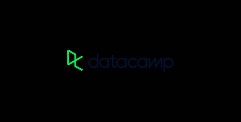Logotipo de DataCamp en un fondo oscuro.