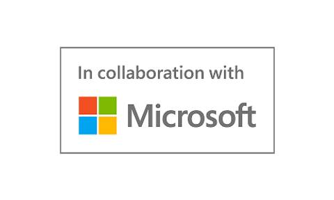 Logotipo que indica una colaboración con Microsoft.