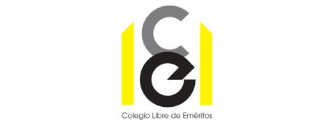 Logo del Colegio Libre de Eméritos con letras en colores negro, gris y amarillo.