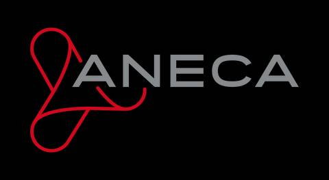 Logo de ANECA sobre un fondo negro.