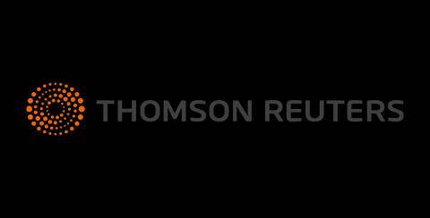 Logotipo de Thomson Reuters en un fondo negro.