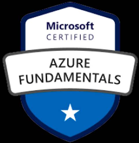 Insignia de certificación de Microsoft Azure Fundamentals.