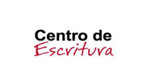 La imagen muestra el nombre 'Centro de Escritura' con un estilo de fuente que destaca la palabra 'Escritura' en rojo.
