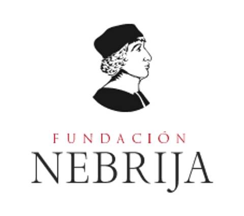 Logo de la Fundación Nebrija con el retrato de un hombre con gorra.