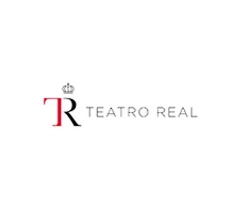 Logo del Teatro Real de Madrid que combina las letras T y R con una corona.