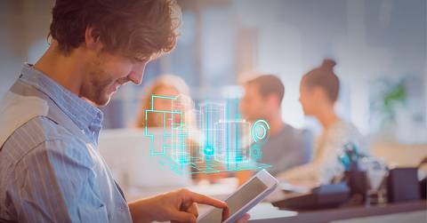 Composición del modelo de construcción 3d y escaneo de alcances