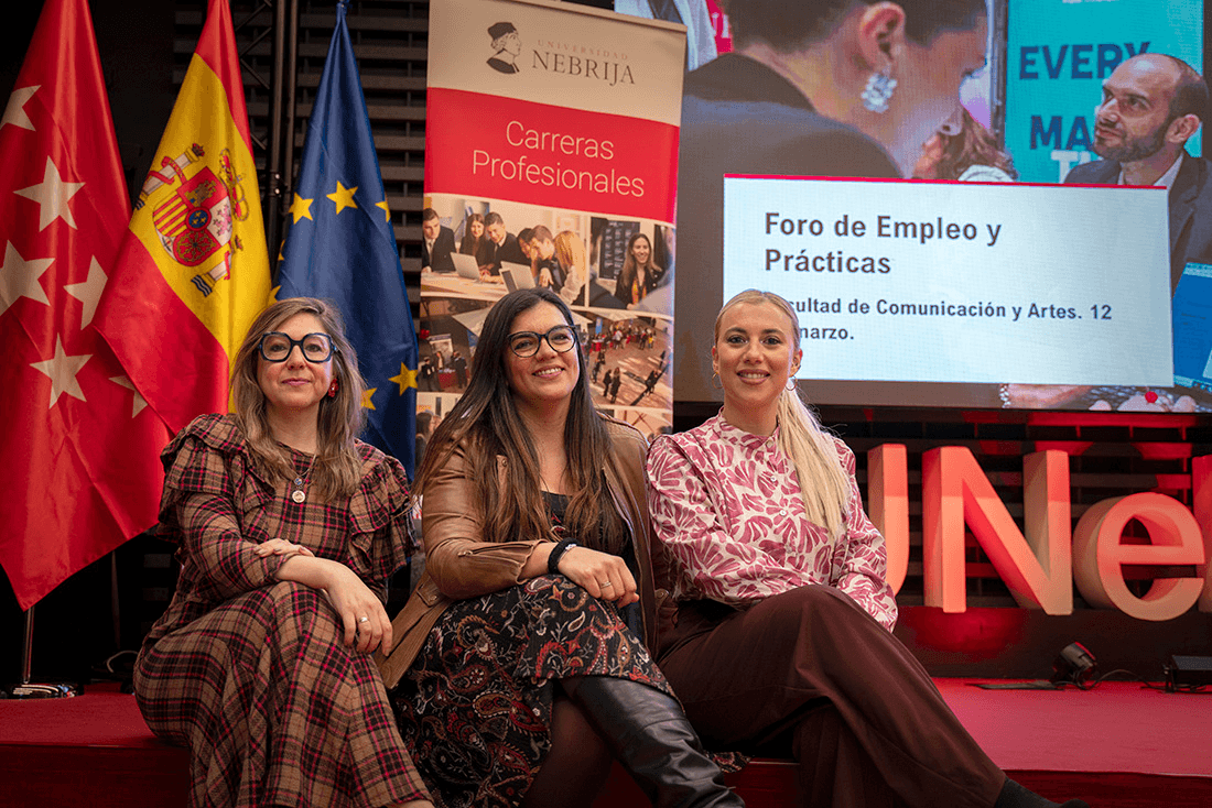 Ángela Ruiz, Mónica Rodríguez y Blanca Martín. Foro empleo