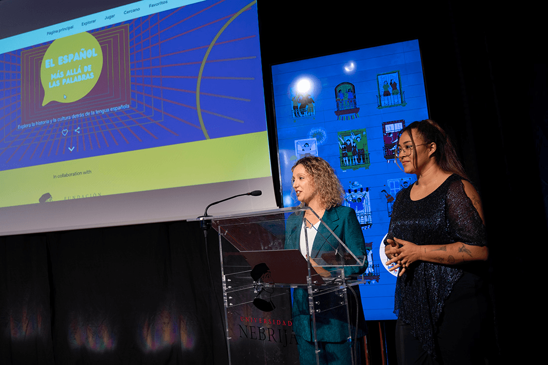 Aina Arbona y Carmen García, creadoras del proyecto por parte de la Fundación Nebrija